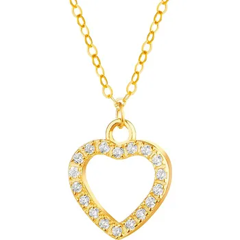 Náhrdelník Zlatý náhrdelník se zirkony, anker - srdce - AP536-2640