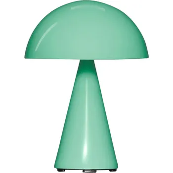 Lampička Zelená kovová nabíjecí stolní lampa Hübsch Mush 20 cm