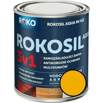 univerzální barva Barva samozákladující Rokosil Aqua 3v1 RK 612 6200 žlutá světlá, 3 l