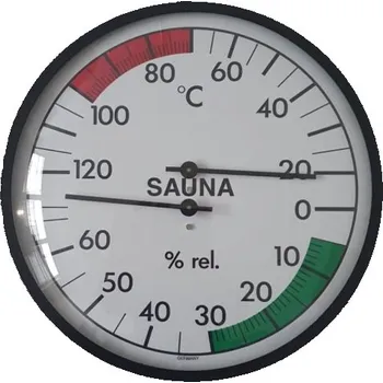 Domácí teploměr Eliga teploměr vlhkoměr-kovový kulatý černý 160mm