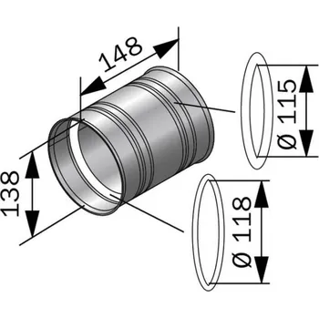 Připojení do zdi, nerez