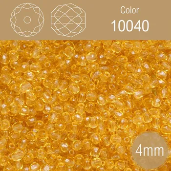 Módní doplněk Korálky BROUŠENÉ 4mm. Barva 10040. Průhledná žlutá . Balení 120Ks.