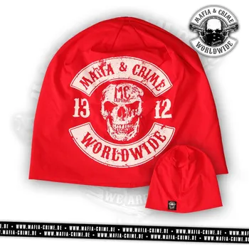 Čepice Čepice zimní Mafia and Crime Patch - červená