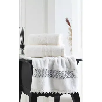 Ručník Soft Cotton Ručník DEMET s krajkou 50x100cm, 580 g / m², Česaná prémiová bavlna 100%