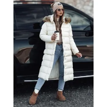 Dámská zimní bunda prošívaná s kapucí CROMBILA bílá