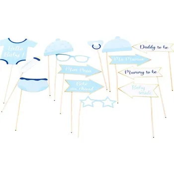 Party dekorace Chaks Rekvizity na fotenie Baby Shower - Chlapec 11 ks