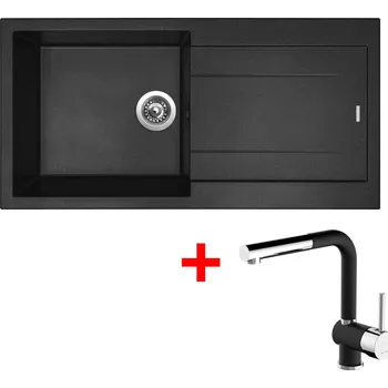 Granitový dřez Akční Sinks AMANDA 990 Nanoblack + MIX 3 P Nanoblack