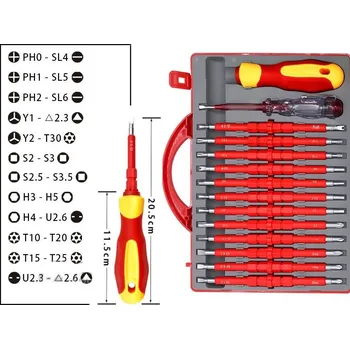 Šroubovák Sada izolovaných šroubováků - 24 různých nástavců