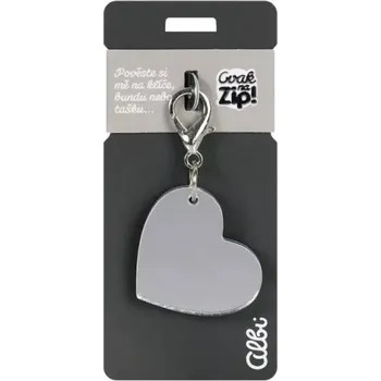 Albi Zrcadlová klíčenka Stříbrné srdce