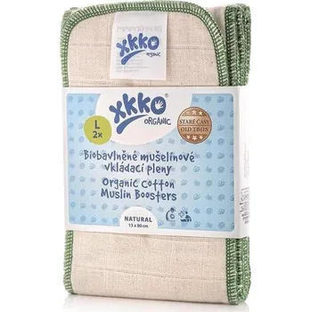 Plenkové kalhoty XKKO Organic vkládací pleny - Staré časy Natural Velikost L 2 ks
