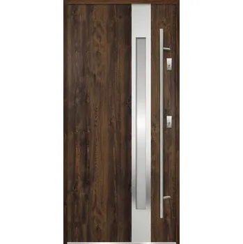 Vchodové dveře Vchodové dveře ocelové Temida S68 80 P ořech otevírání dovnitř