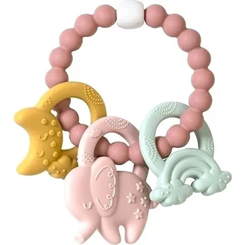 Saro Baby Silikonové kousátko Ele-Fun Pink