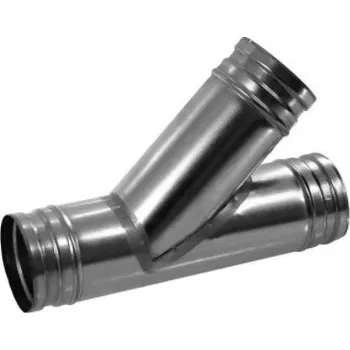 Vzduchotechnické potrubí ODBOČKA JEDNODUCHÁ 45° - pozink., D=100-080-100 mm, L100 x 80 mm