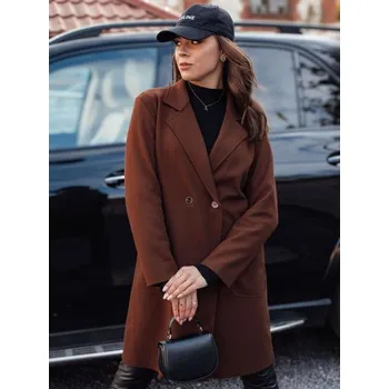 Dámský kabát Dámský kabát nadměrné velikosti LINNORE long chocolate