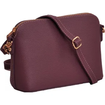 Kabelka MaxFly dámská kožená kabelka crossbody 5232 bordo