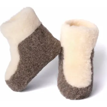 Pánské sandále Papuče z ovčí vlny Ovecha Finn - béžové-šedé, 37-38