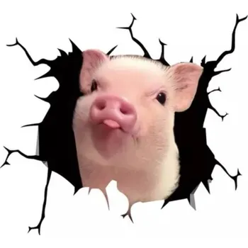 Samolepicí dekorace na vozidlo OZDOBNÁ NÁLEPKA NA AUTO - PRASÁTKO 3D