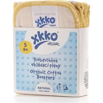 Plenkové kalhoty XKKO Organic vkládací pleny - Twill Natural Velikost S 6 ks