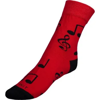 Dámské ponožky Ponožky Noty Červená,Černá BX1000930 - 35-38