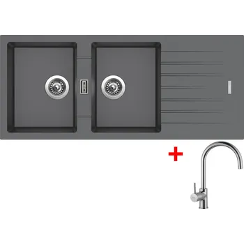 Granitový dřez Akční Sinks PERFECTO 1160 DUO Titanium + VITALIA
