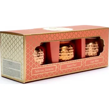 Svíčka Veda Vonné svíčky v měděné dóze s víkem sada 3 x 100g