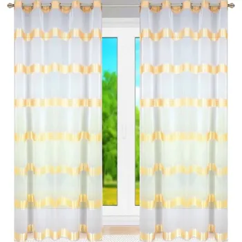 LiS Hotové záclony/závěsy s řeckým vzorem Meandros oranžová 2 x 145 x 250 cm