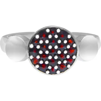 Prsten Český granát prsten stříbrný 121018 Velikost: 55