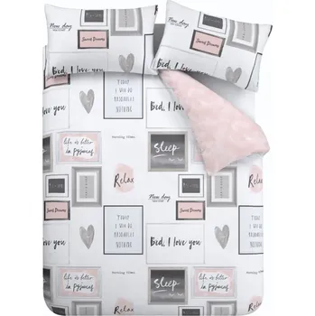 Povlečení Růžovo-bílé povlečení na jednolůžko 135x200 cm Sleep Dreams – Catherine Lansfield ID_1610148