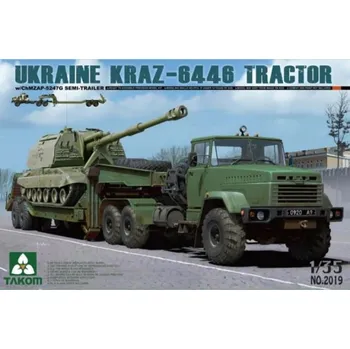 Plastikový model Takom 1/35 Ukraine KraZ-6446 Tractor w/ ChMZAP-5247G Semi-Trailer