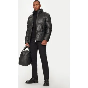 Pánská casual bunda KARL LAGERFELD Kožená bunda 555010 544415 Černá Regular Fit 56