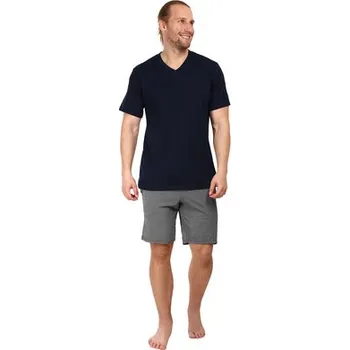 Pánské pyžamo Pleas Pánské pyžamo krátké tmavá modrá M (179764-803-050)