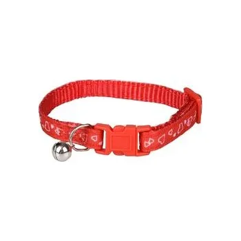 obojek pro kočku Flamingo obojek nylon pro koťata Simran10 mm x 15-25 cm s rolničkou červený
