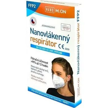 NANO M.ON nanovlákenný respirátor FFP2 bílý 5ks
