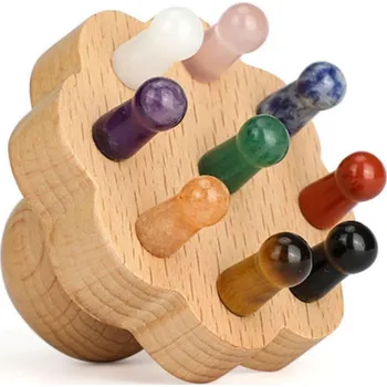 Masážní příslušenství Zen Arôme Zen Arome Kartáč na pokožku hlavy z bukového dřeva FSC a přírodního kamene - 9 masážních bodů 1ks