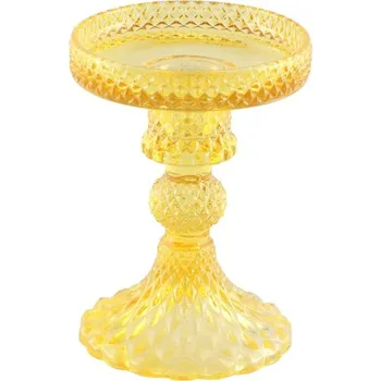 Svícen Chaks Stojan na sviečku Macarena - Žltý 8,8 x 11,8 cm