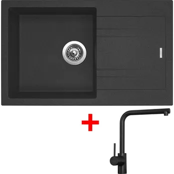 Granitový dřez Akční Sinks LINEA 780 Granblack + ELKA černá