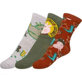 Ponožky dětské Peppa - sada 3 páry Khaki,Hnědá,Šedá BX1001067 - 31-34