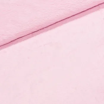 Mikroplyš / coral fleece 090 jednobarevná světle růžová, š.160cm (látka v metráži)
