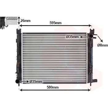 Motor automobilu Chladič, chlazení motoru VAN WEZEL 15012008