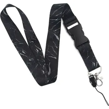 Unique Store Lanyard Šňůrka na krk mramor černý