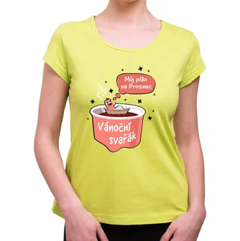 Tričko - Vánoční Svařák, Barva látky Limetková zelená (Pouze Dámsky střih!), Střih Dámsky, Velikost Dětské 158cm/12let