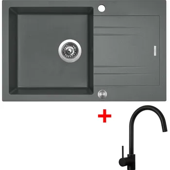 Kuchyňský dřez Akční Sinks LINEA 780 XC Titanium + VITALIA černá