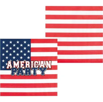 Papírový ubrousek Ubrousky papírové American party 33x33 cm, 20 ks