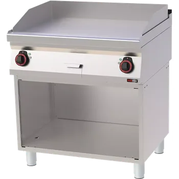 Kuchyňský gril Grilovací deska 80x51 elektrická chromovaná hladká s podestavbou 400 V | REDFOX - FTHC 70/80 E