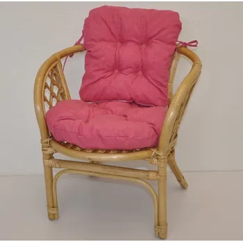 Axin Trading s.r.o. Ratanové křesílko dětské Bahama polstr malinový melír