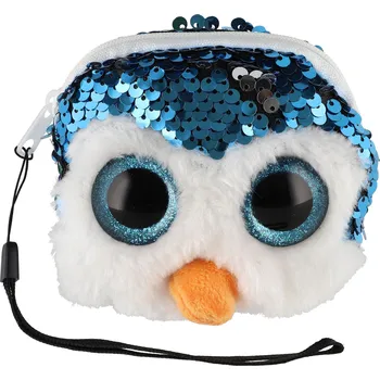 Peněženka Teddies Peněženka dívčí zvířátko látková s flitry 10x10cm s doplňky do vlasů Barvy: světle modrá