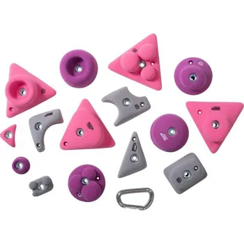 Úchyt pro horolezeckou stěnu Extra sada lezeckých chytů BLOCKids na doma i ven Barva úchytů: Růžová