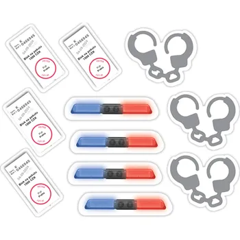 Party nádobí Personal Personalizované zápichy do koláčků - Policejní oslava