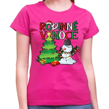 Pánské tričko Vánoční tričko - Rodinné Vánoce, Barva látky růžová, Střih Pánsky/UNISEX, Velikost Dětské 134cm/8let