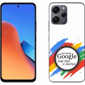 Pouzdro na mobilní telefon Gelový kryt mmCase na Xiaomi Redmi 12 - žena ví všechno bílé pozadí